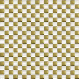 Мозаїка Grand Kerama  шахматка білий-золото (15х15х6), 413