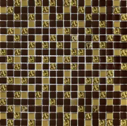 Мозаїка Grand Kerama  мікс шоколад - золото рельєфне золото (15x15x6),915