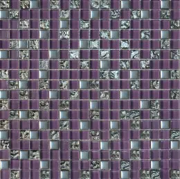 Мозаїка Grand Kerama  мікс фіолетовий - платина рельєфна - платина (15х15х6),914