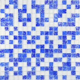 Мозаїка Grand Kerama  мікс білий-синій колотий-блакитний колотий (15х15х6), 450