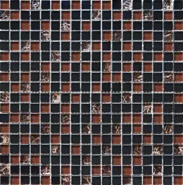 Мозаїка Grand Kerama  мікс чорний камінь (15x15x6), 2076