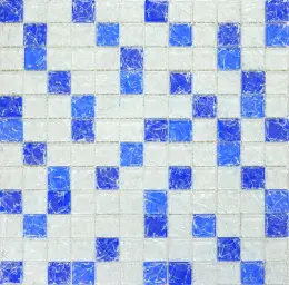Мозаїка Grand Kerama  мікс білий-блакитний-синій колотий (23х23х6), 803