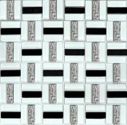 Мозаїка Grand Kerama тріно чорно-біла (48х15х6), 1077