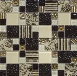 Мозаїка Grand Kerama  мікс КВІТКА шоколад (4x236, 48x4x6), 2168