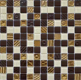 Мозаїка Grand Kerama  мікс Шоколад-охра-золото з малюнком (23x23x6),2172