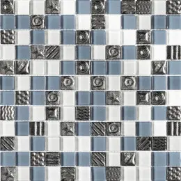 Мозаїка Grand Kerama мікс сірий-білий-платина малюнок (23х23х6), 2355