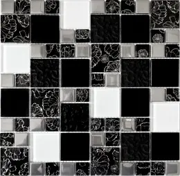 Мозаїка Grand Kerama мікс "Квітка чорна" (3х23х6, 48х4х6), 2233