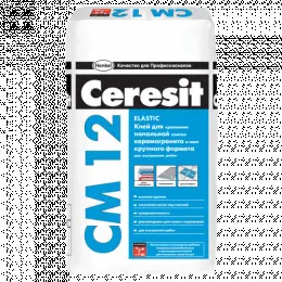 Эластичная клеевая смесь для плитки и керамогранита Ceresit  CM-12, 25 кг